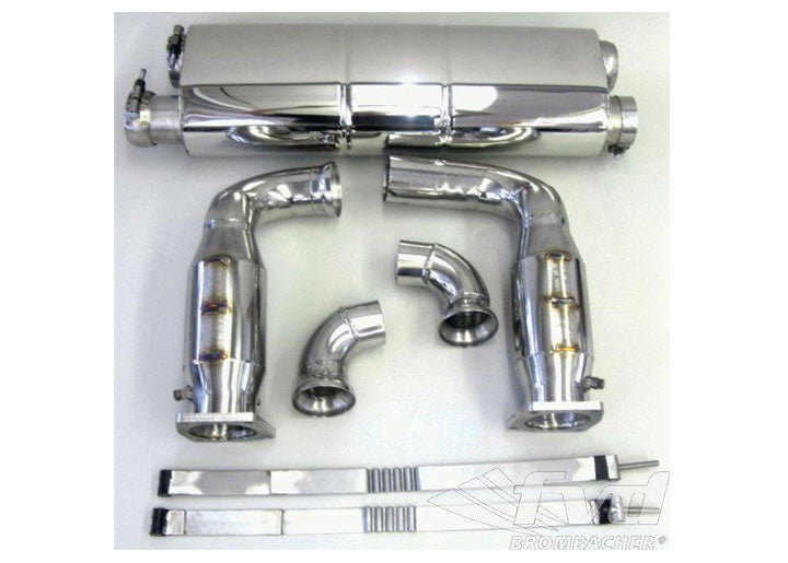 Sport Muffler 996 TT/GT2 Brombacher (Sound Version), Stainless Steel, Cat Bypass