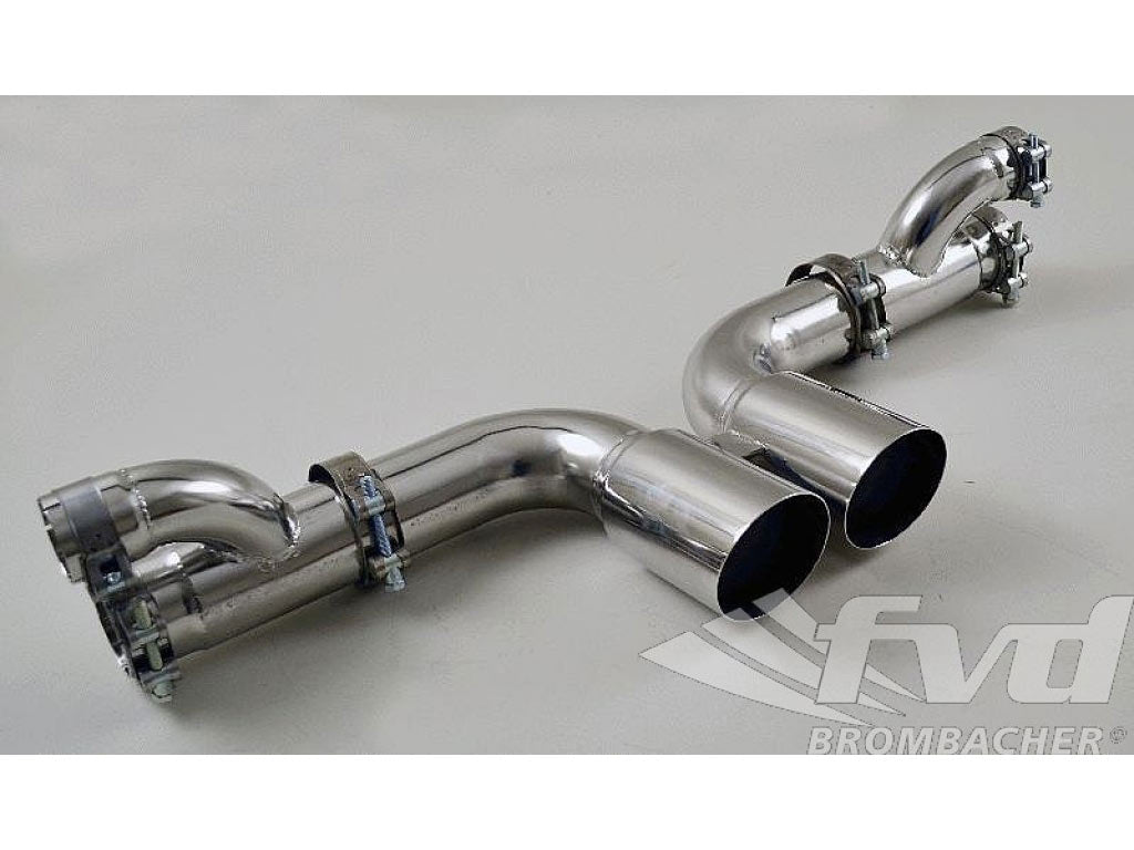 Center Muffler Bypass 997 GT3/RS Brombacher Stainless Steel, with 3.5 (90mm) tips