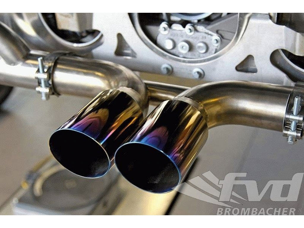 Center Muffler Bypass in Titanium for 997 GT3/RS with Tips 3.5 (090mm)