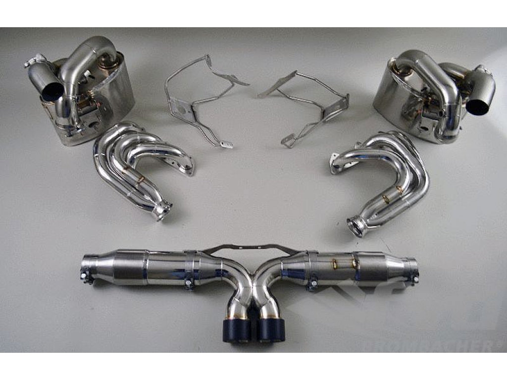 Exhaust System 997.1 GT3/GT3RS with Valves, cat-bypass, 2 x 90mm (stock size) black tips