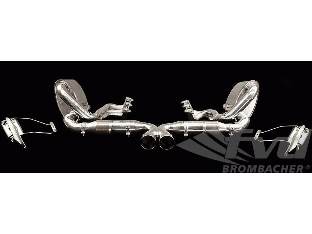 Valved System 997.1 GT3 3.6L Brombacher (Sound Version), Stainless, 200 Cell Cats, Black Dual Tips
