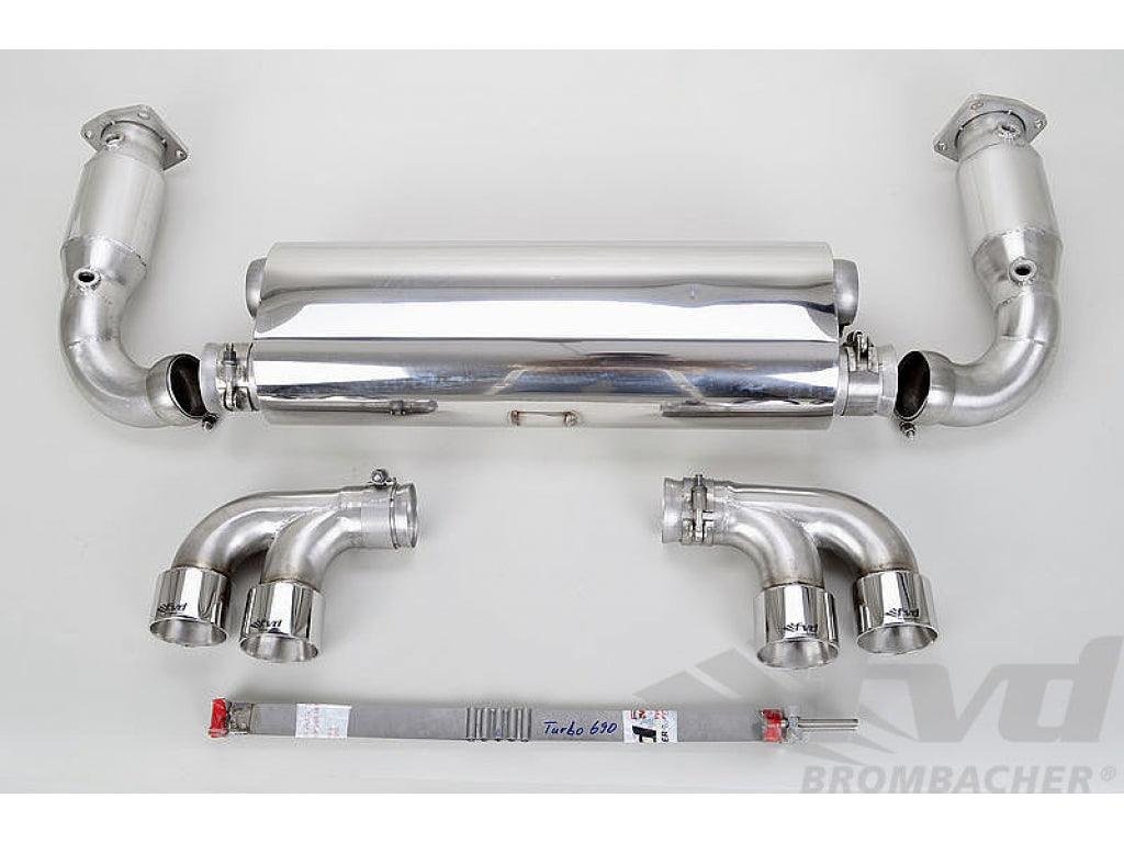 Sport Muffler 997 TT (Quiet Version), Stainless Steel, Cat Bypass, End tips