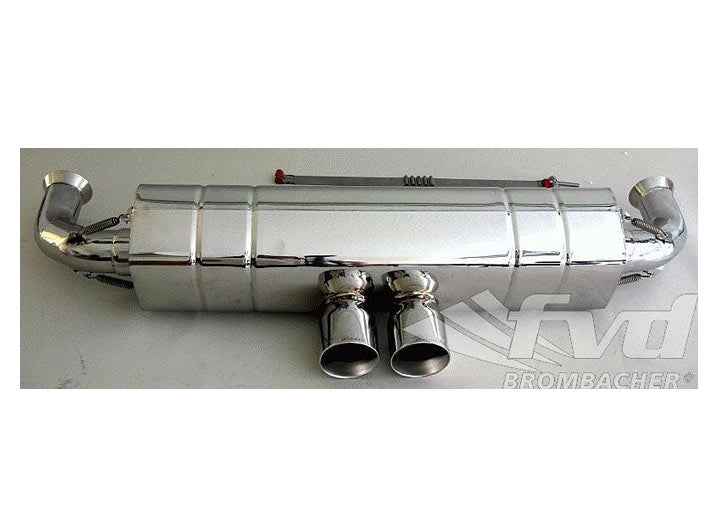 Sport Muffler 997 GT3 Brombacher (Sound Version), Stainless Steel, Dual 2x90 mm Center Tips