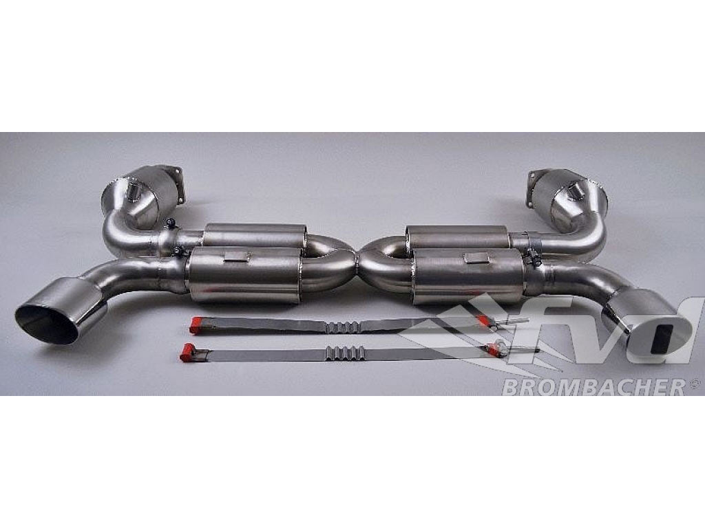 Sport Muffler 997 GT2 4-Tube (Sound Version), Stainless Steel, 200 Cell HD Cats, End tips