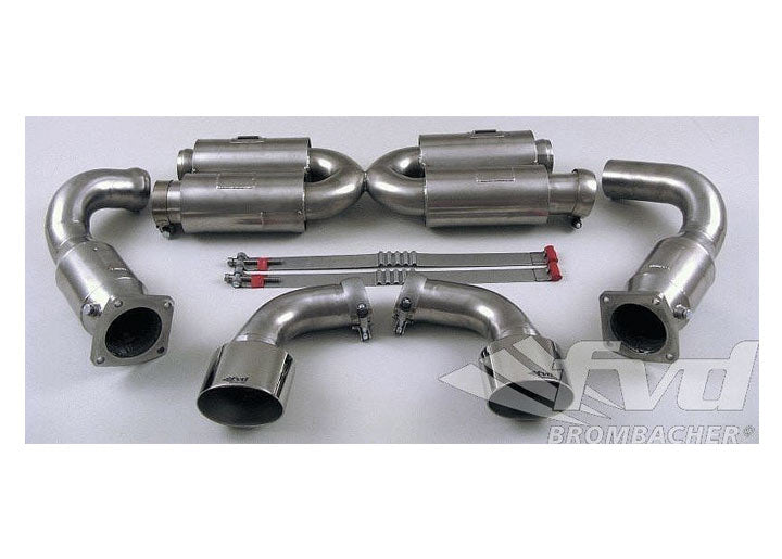 Race Muffler 997 GT2 Brombacher Titanium, 4-chambers, bypass Race super sound, 10,6 Kg