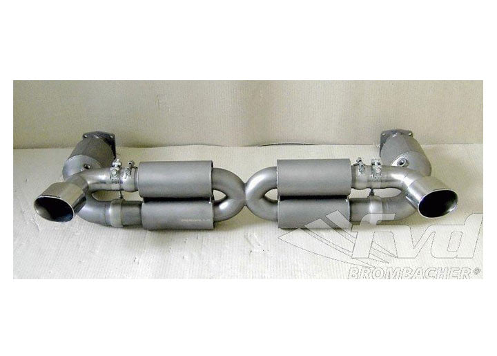 Race Muffler 997 GT2 Brombacher Titanium (Sound Version), 4-chambers, 200 Cell Sport Cats, 11,6 Kg
