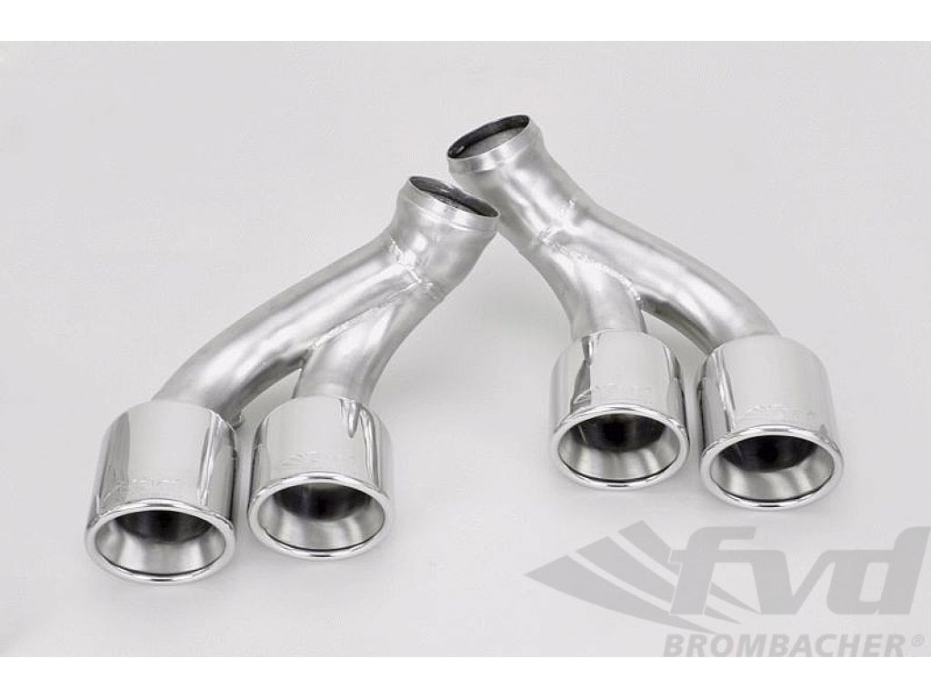 Exhaust Tip Set 997.1 - Brombacher Edition - Polished Double Walled Stainless - Dual Round