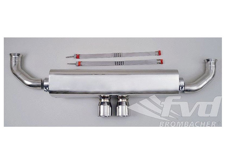 Sport Muffler 2010 997 GT3 Brombacher (Sound Version), Stainless Steel, Dual 2x90 mm Center Tips