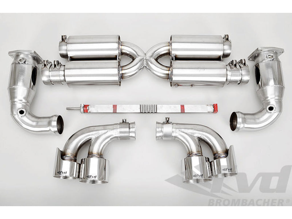 Sport Muffler 997.2 Turbo +650PS (Sound Version), 200 Cell Cats, with tips (4x90mm)