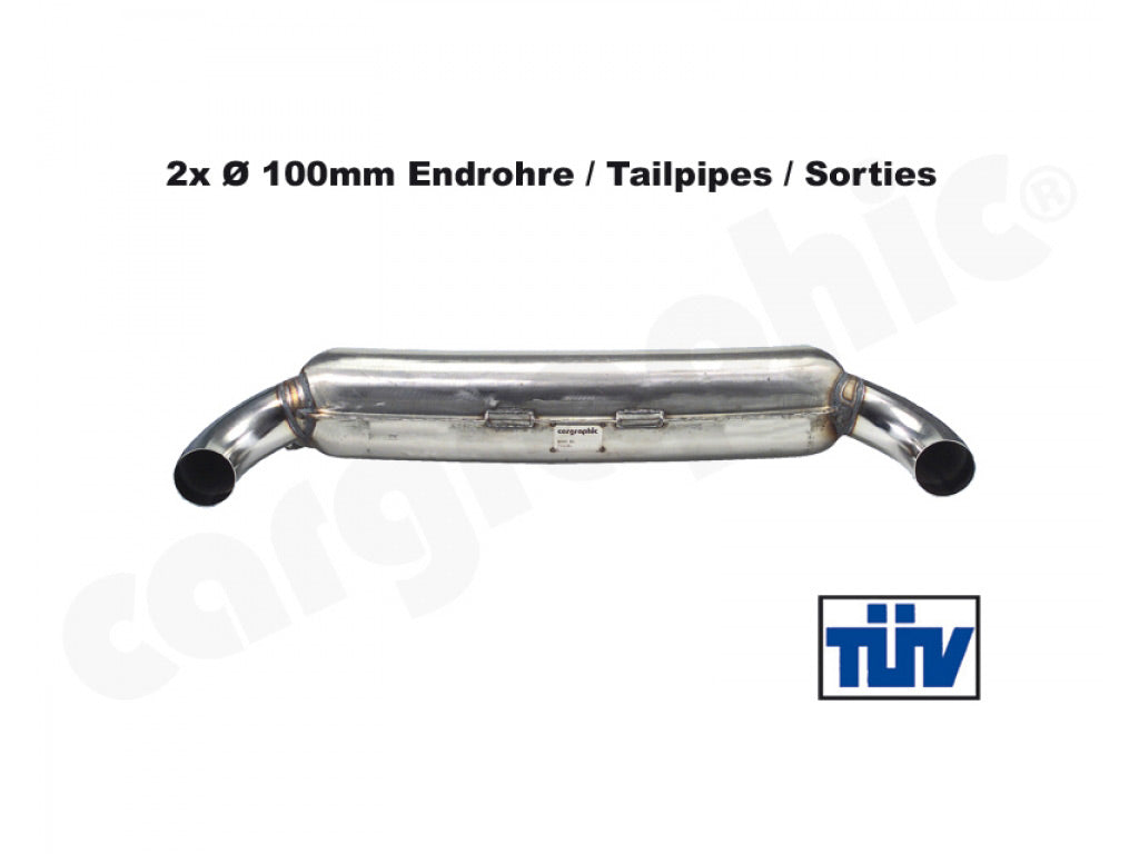 Cargraphic Silencer Super Sound with 100mm Tailpipe Adjustable LH/RH