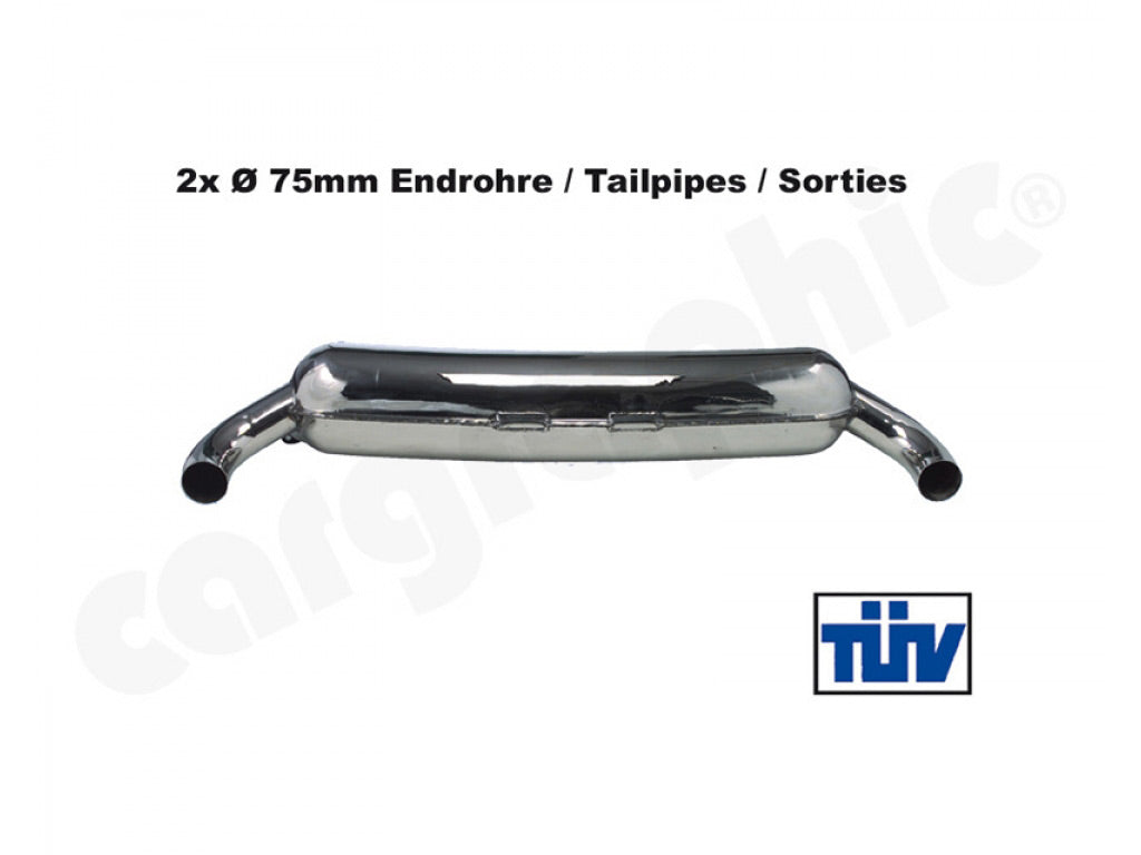 Cargraphic Silencer TUV 2x75mm Tailpipe