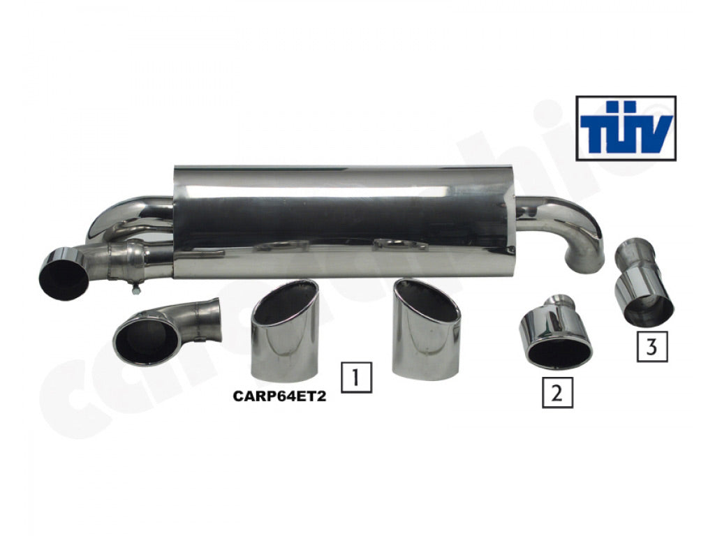 Cargraphic Silencer Turbo S Look Tailpipes Following The Rear Valance
