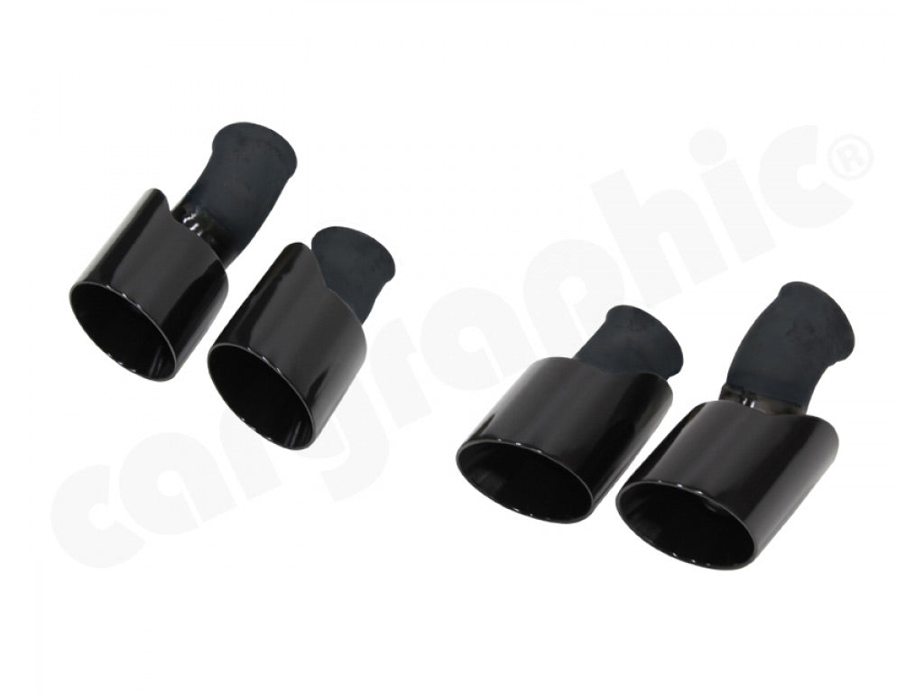 Cargraphic Tailpipe Set Double End Black 2x100mm Round Modena Style