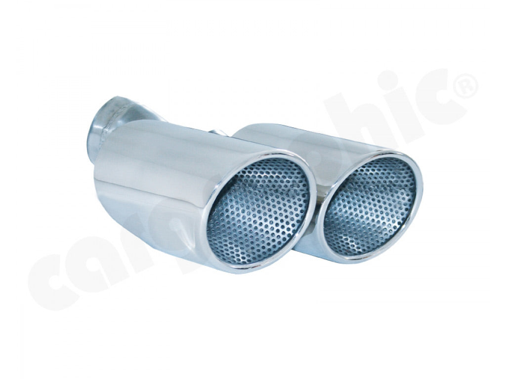 Cargraphic Tailpipe Set Double End Polished 2x100mm Round