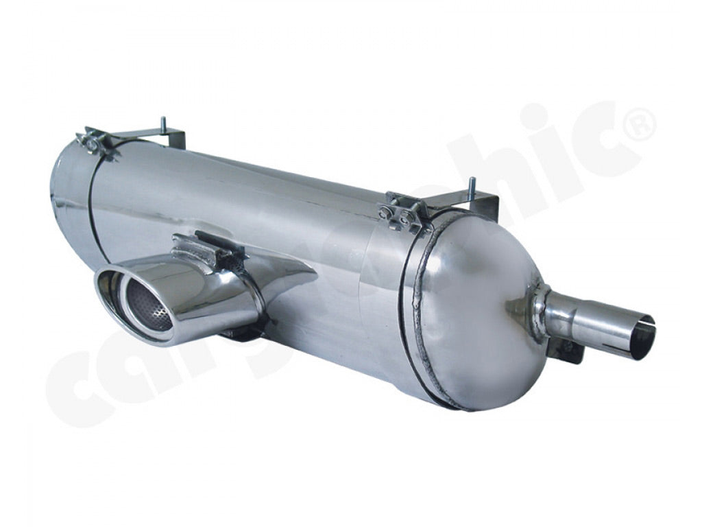 Cargraphic Silencer Tuv Sound Version with 1x150x95mm Oval|Perforated Tailpipe