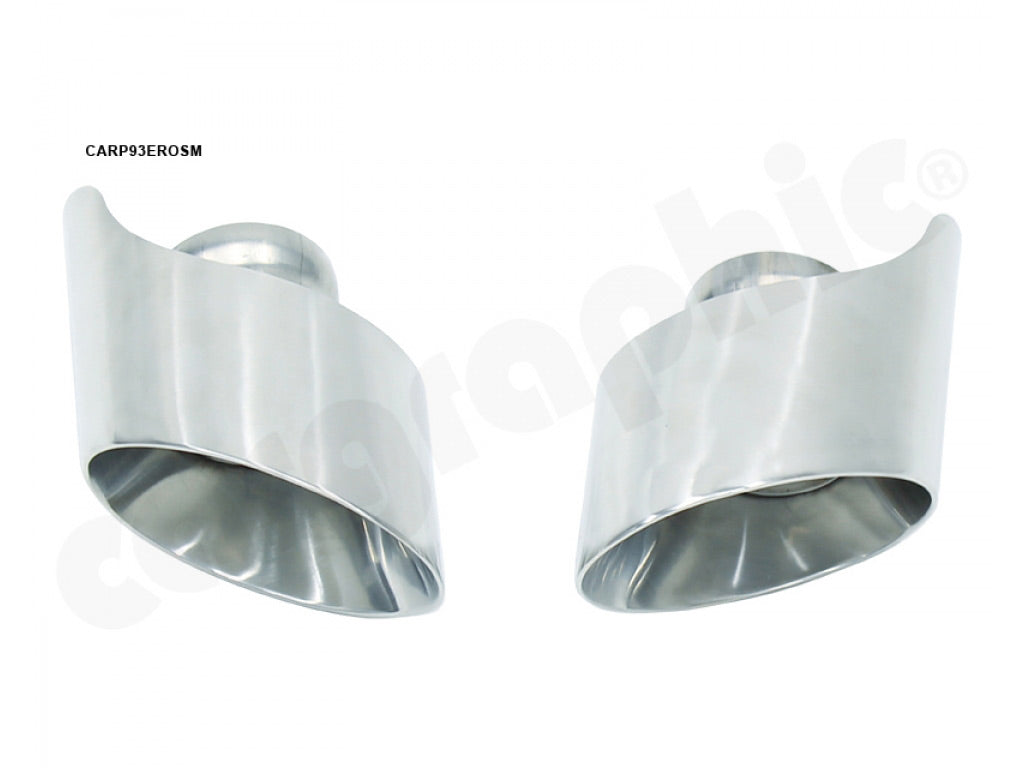 Cargraphic Tailpipe Set Polished 85 x117mm Rolled In Model Modena