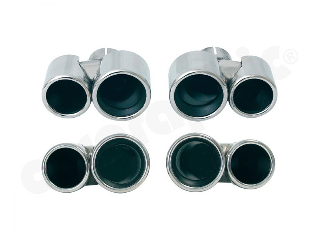 Cargraphic Tailpipe Set Double End Polished 2x89mm Inner Pipe Rolled In