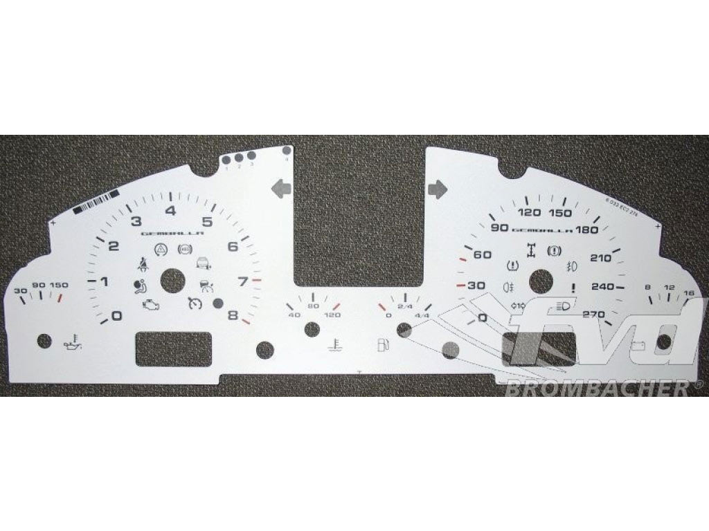 Cayenne V6/S Gauge Faces (White-km/h) Schalter/Tiptronic
