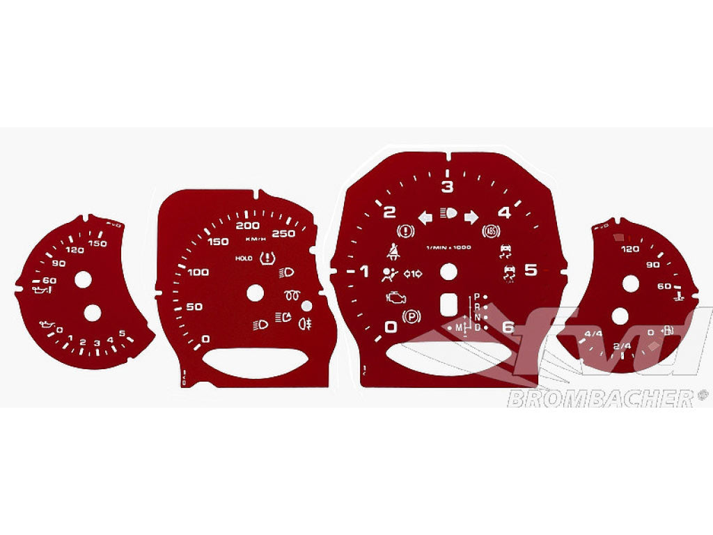 Cayenne Diesel 958 Gauge Faces guards red (km/h)