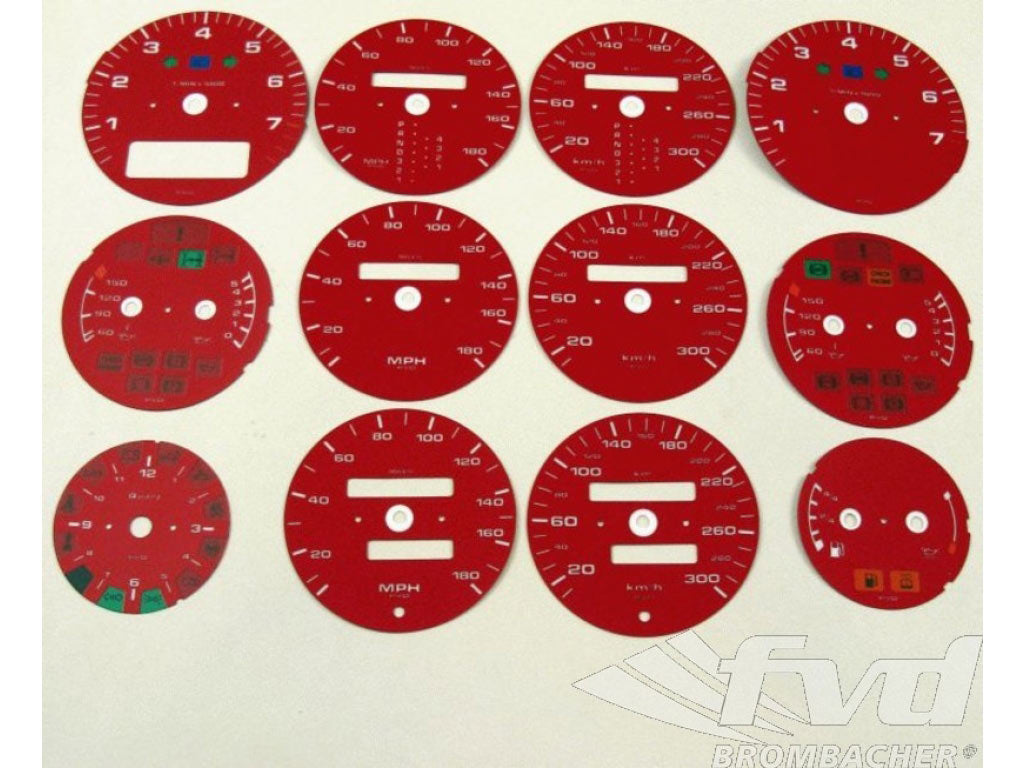 Gauge faces red 964/993 C2/4,RS