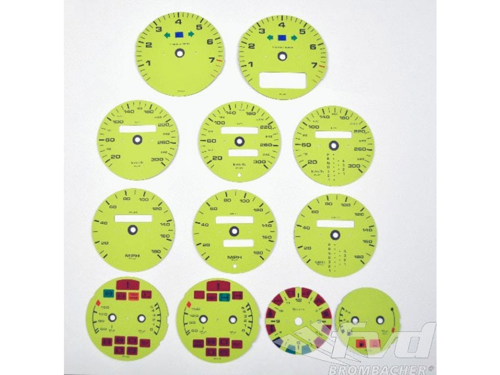 Gauge faces spyder-green 964/993 C2/4,RS