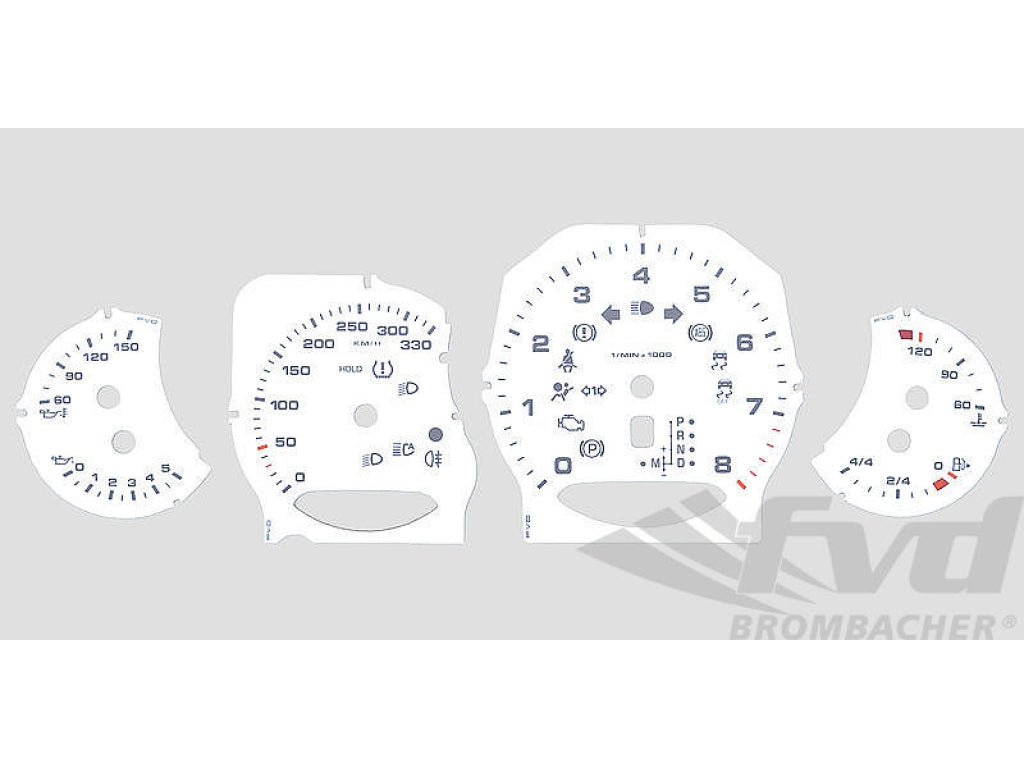 Gauge Faces white Panamera GTS PDK Km/h 330