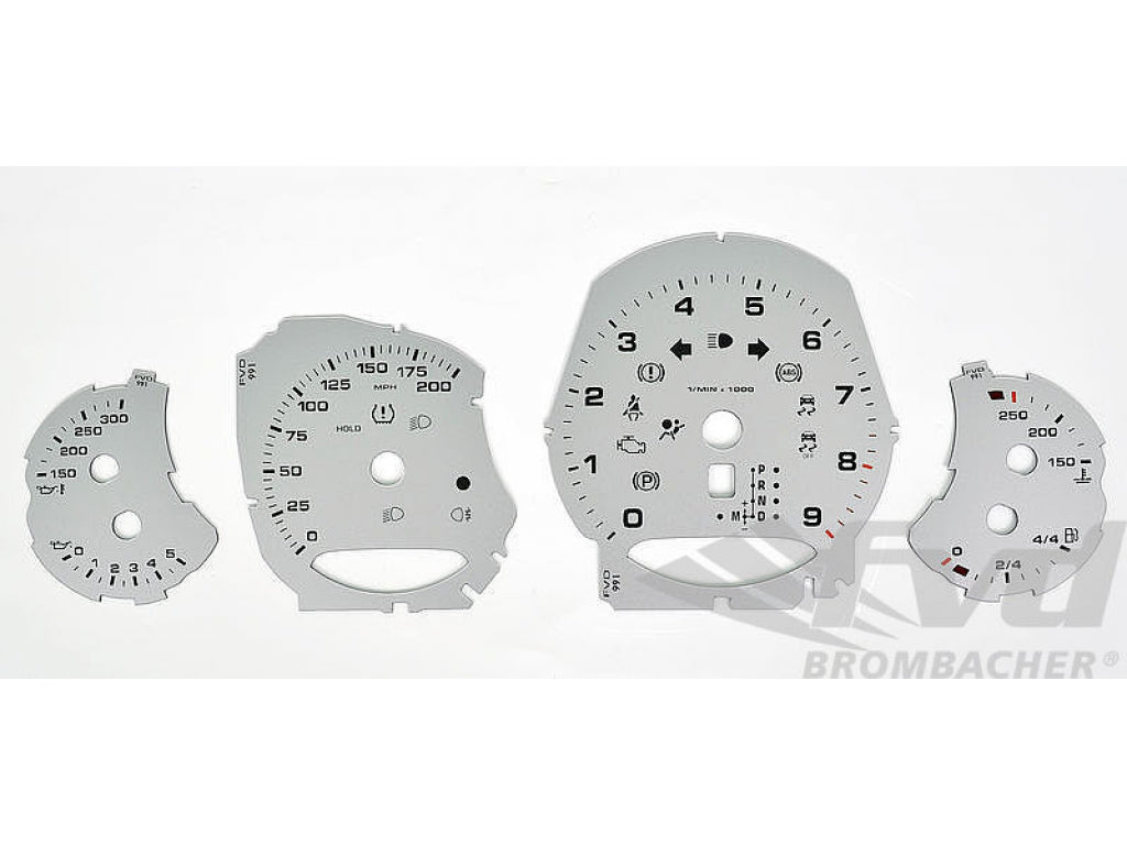 Gauge Faces silver 991 PDK mph 200