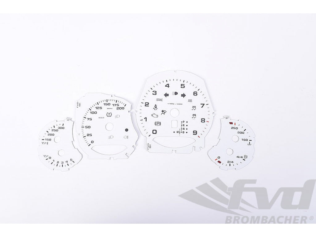 Gauge Faces White 991 PDK mph 200