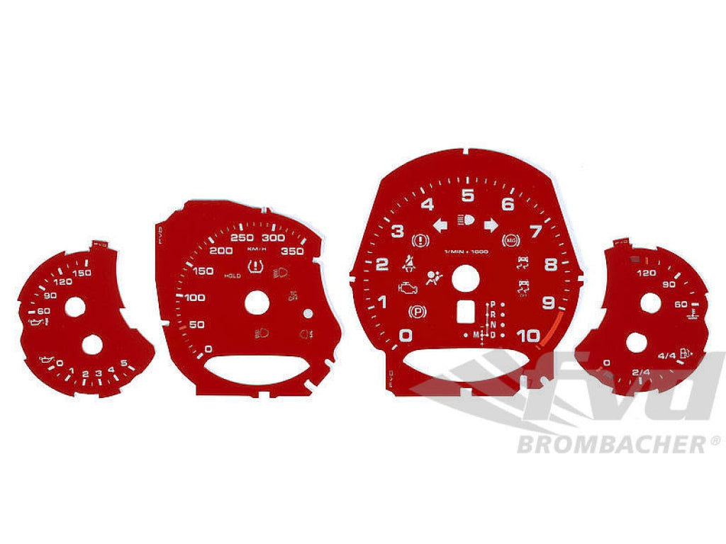 Instrument Face Set 991.1 GT3 - Guards Red - PDK - KPH