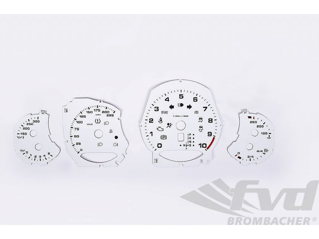 Instrument Face Set 991.1 GT3 - White - PDK - MPH