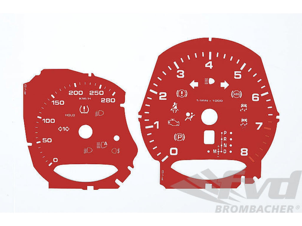 Instrument Face Set Macan S - Guards Red - PDK - KPH