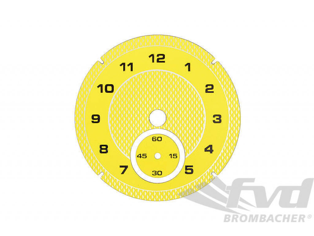 Instrument Face - Macan - Analog Clock - Yellow (Pantone 3955)
