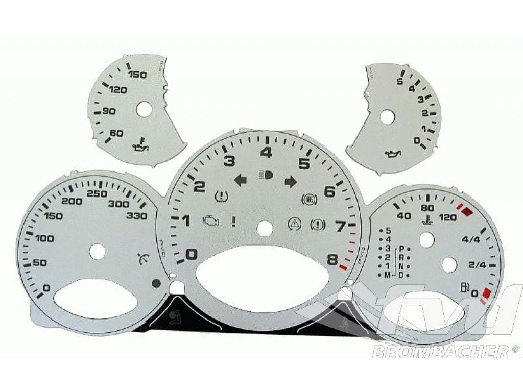 Gauge Faces silver 997 Km/h, Tiptronic