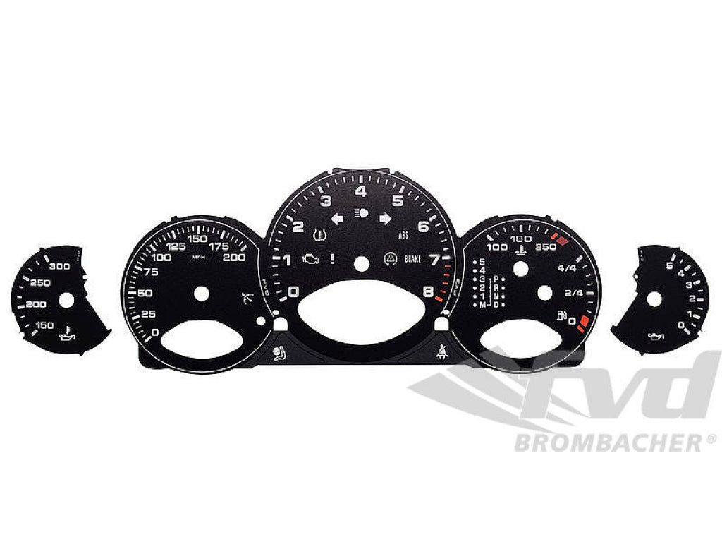 Gauge Faces black 997 mph, Tiptronic