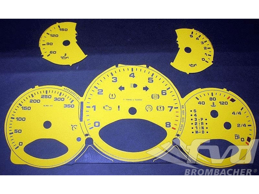 Gauge Faces speed yellow 997 Turbo Km/h, Tiptronic