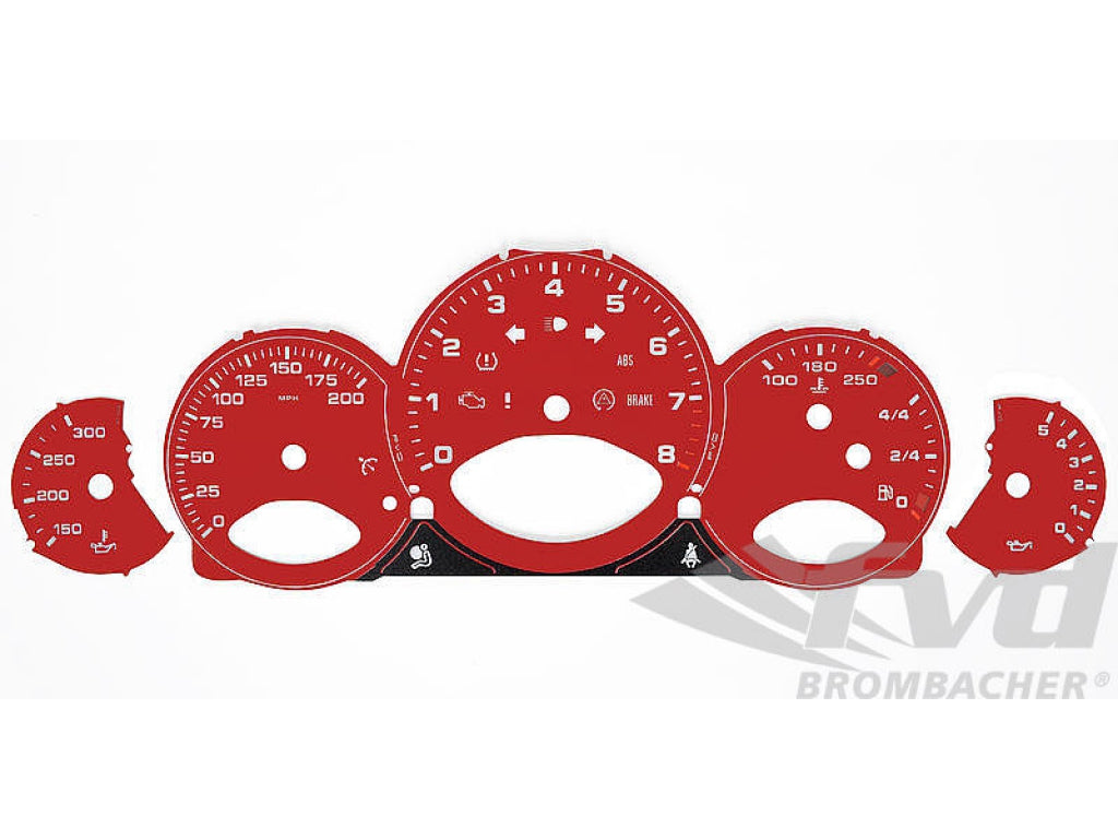 Gauge Faces guards red 997 MPH, Fahrenheit, Manual