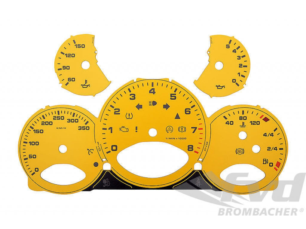 Gauge Faces speed white 997 GT2 mph