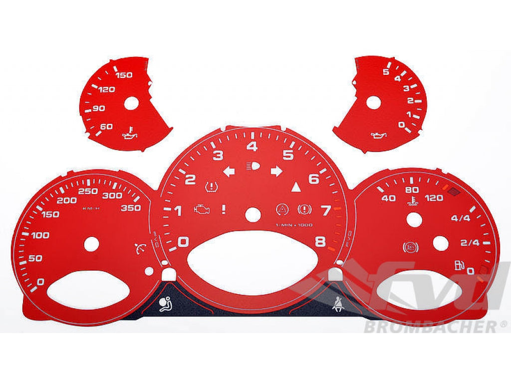Gauge Faces guards red 997 GT2 Km/h