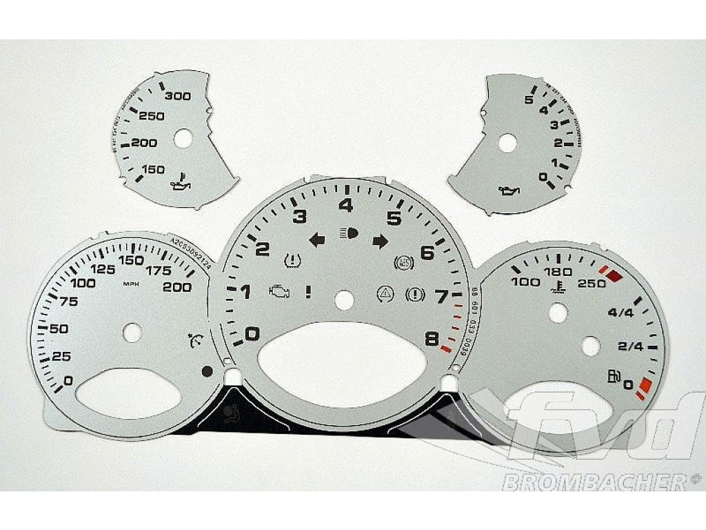Gauge Faces silver 997 MPH miles