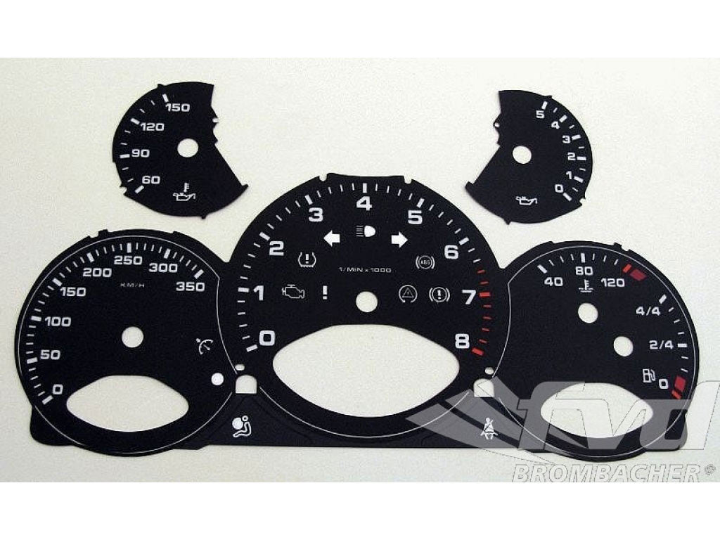 Gauge Faces black 997 Turbo Km/h