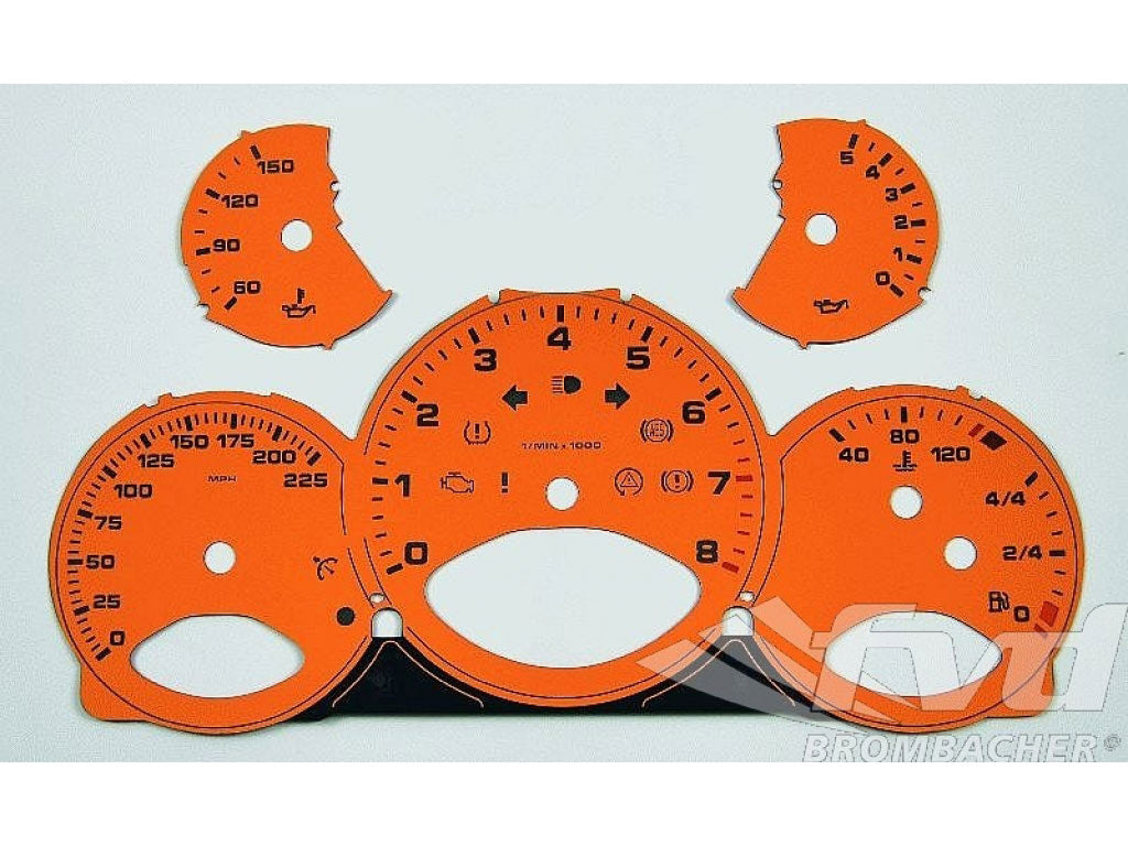 Gauge Faces RS-orange 997 Turbo MPH, manual, Celsius