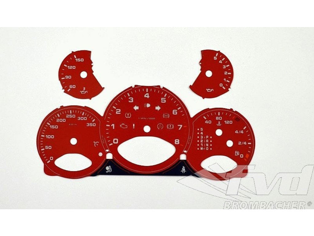 Gauge Faces guards red 997 Turbo Km/h Tiptronic