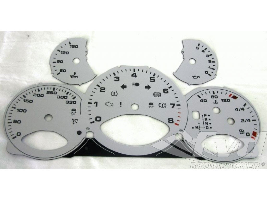 Gauge Faces silver 997-2 PDK Km/h 330