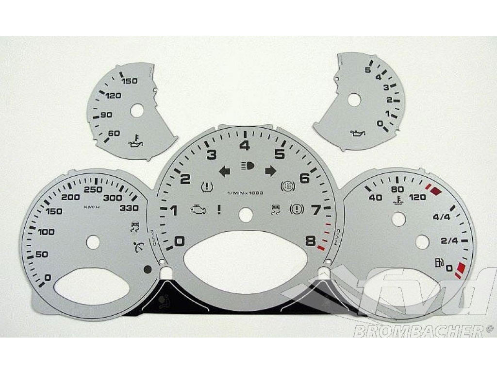 Gauge Faces silver 997-2 manual Km/h