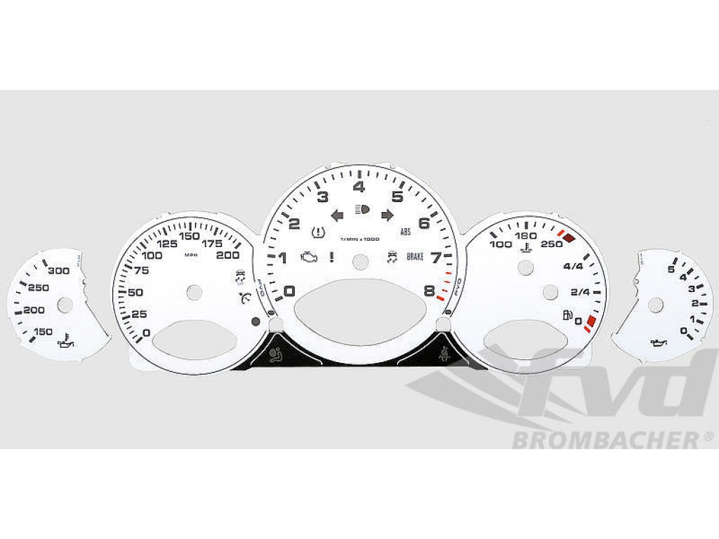 Gauge Faces white 997-2 manual, mph