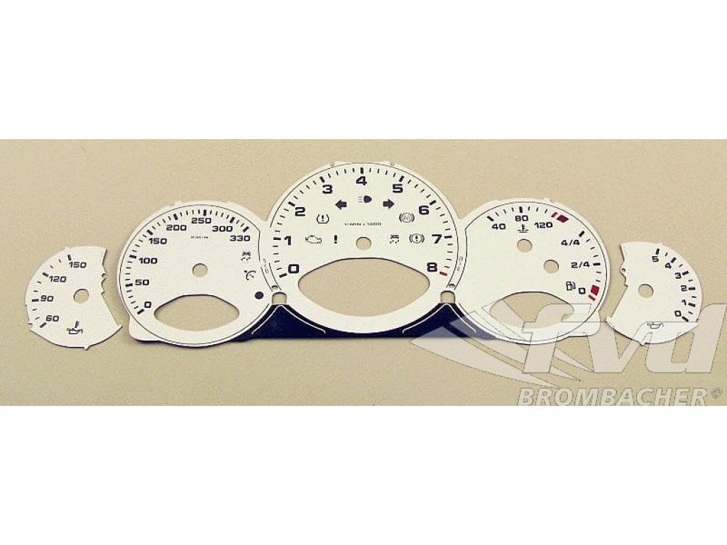 Gauge Faces white 997-2 manual Km/h