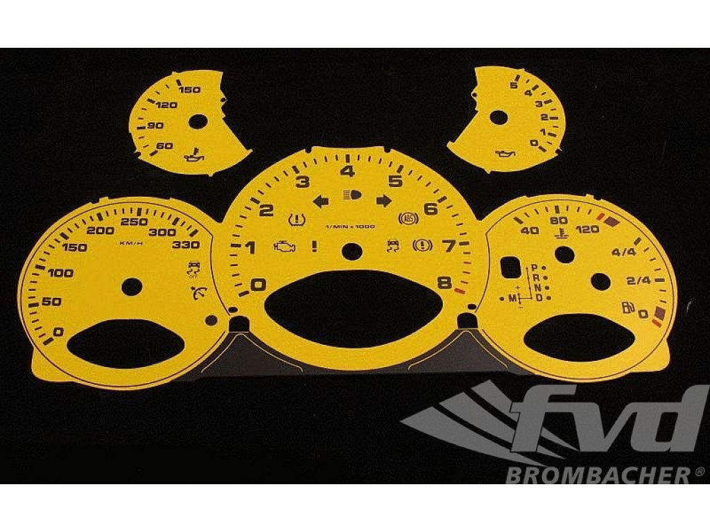 Gauge Faces speed yellow 997-2 PDK Km/h