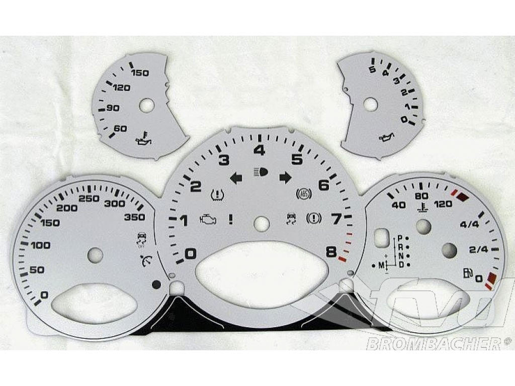 Gauge Faces silver 997-2 Turbo PDK Km/h