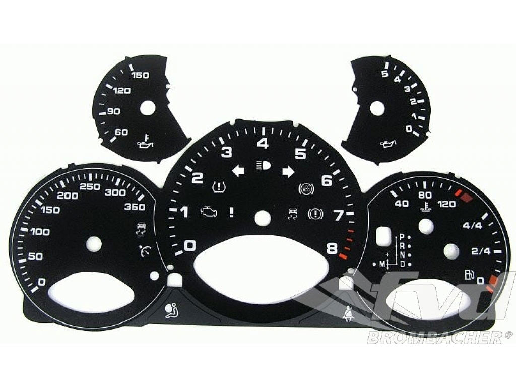 Gauge Faces Sport black 997-2 Turbo PDK Km/h