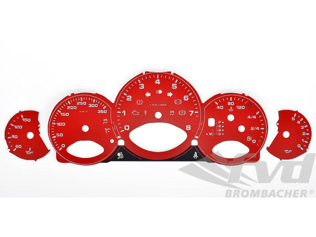 Gauge Faces guards red 997-2 Turbo PDK Km/h